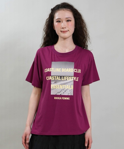 RIKKA FEMME(リッカファム)の「RIKKA FEMME/リッカファム 半袖 Tシャツ フォトT UVカット 接触冷感 RF6S-2107(Tシャツ/カットソー・レディース・ホワイト/グレー/パープル/ブラック・FREE)」の17枚目の写真