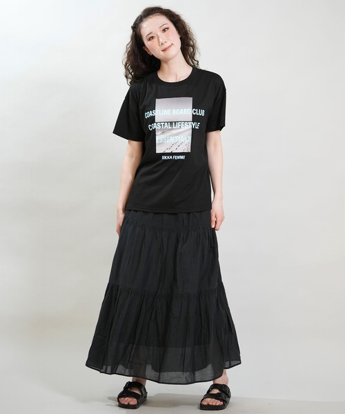 RIKKA FEMME(リッカファム)の「RIKKA FEMME/リッカファム 半袖 Tシャツ フォトT UVカット 接触冷感 RF6S-2107(Tシャツ/カットソー・レディース・ホワイト/グレー/パープル/ブラック・FREE)」の7枚目の写真