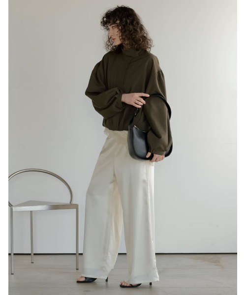 Re:EDIT（リエディ）の「[2026S/S PRE ORDER][低身長/高身長サイズ有]サテンライクウエストドロストパンツ（その他パンツ・レディース・ブラウン/アニマル/アイボリー/ブラック・LARGE/TALL/MEDIUM/SHORT）」の17枚目の写真