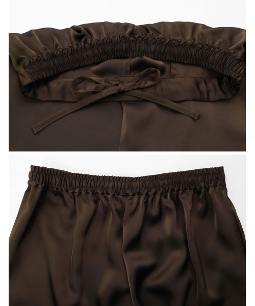 Re:EDIT（リエディ）の「[2026S/S PRE ORDER][低身長/高身長サイズ有]サテンライクウエストドロストパンツ（その他パンツ・レディース・ブラウン/アニマル/アイボリー/ブラック・LARGE/TALL/MEDIUM/SHORT）」の22枚目の写真