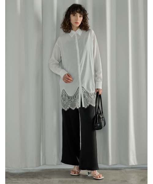 Re:EDIT（リエディ）の「[2026S/S PRE ORDER][低身長/高身長サイズ有]サテンライクウエストドロストパンツ（その他パンツ・レディース・ブラウン/アニマル/アイボリー/ブラック・LARGE/TALL/MEDIUM/SHORT）」の5枚目の写真