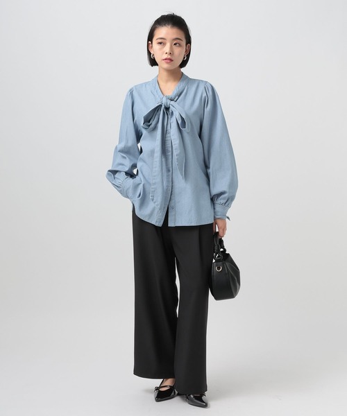 BAYFLOW（ベイフロー）の「デニムボウタイブラウス（シャツ/ブラウス・レディース・ライトブルー/インディゴブルー・FREE）」の22枚目の写真