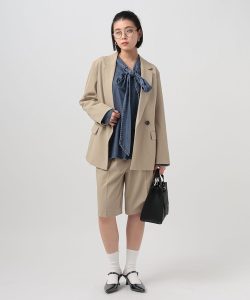 BAYFLOW（ベイフロー）の「デニムボウタイブラウス（シャツ/ブラウス・レディース・ライトブルー/インディゴブルー・FREE）」の5枚目の写真