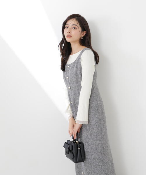 PROPORTION BODY DRESSING(プロポーションボディドレッシング)の「スプリングツイードジャンスカ / 1216140300(ジャンパースカート・レディース・ブラック/オフホワイト/ブルー・P/S/MEDIUM)」の8枚目の写真