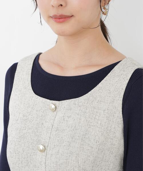 PROPORTION BODY DRESSING(プロポーションボディドレッシング)の「スプリングツイードジャンスカ / 1216140300(ジャンパースカート・レディース・ブラック/オフホワイト/ブルー・P/S/MEDIUM)」の10枚目の写真