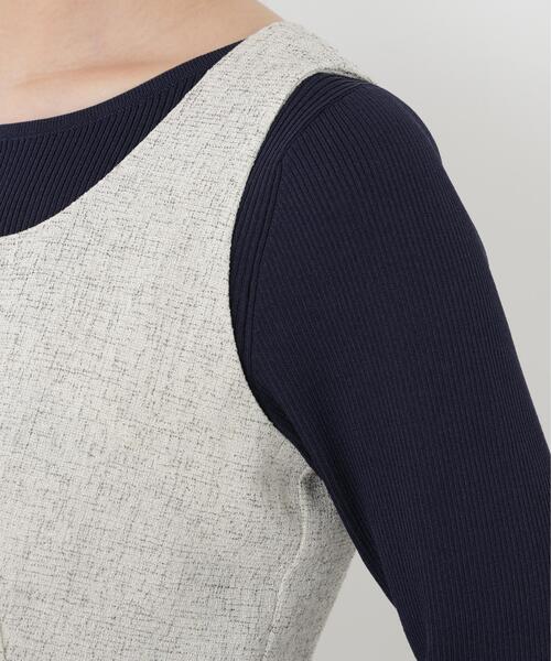 PROPORTION BODY DRESSING(プロポーションボディドレッシング)の「スプリングツイードジャンスカ / 1216140300(ジャンパースカート・レディース・ブラック/オフホワイト/ブルー・P/S/MEDIUM)」の8枚目の写真