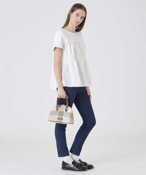 BLUE LABEL CRESTBRIDGE（ブルーレーベルクレストブリッジ）の「クレストブリッジチェックPVCブガッティバッグ（ショルダーバッグ・レディース・レッド/ベージュ系その他/ピンク系その他3・FREE）」の5枚目の写真