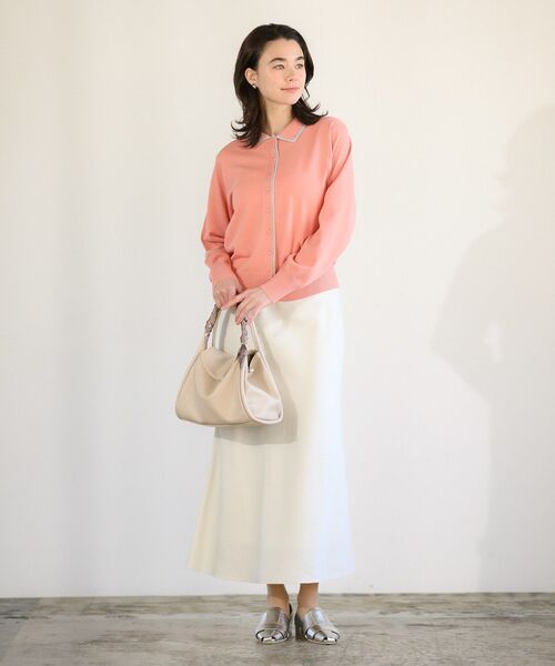 Green Parks(グリーンパークス)の「ここちニット衿付き配色プルオーバー(ニット/セーター・レディース・ピンク/ホワイト系その他2/ブルー/グレー/ブラック・FREE)」の7枚目の写真