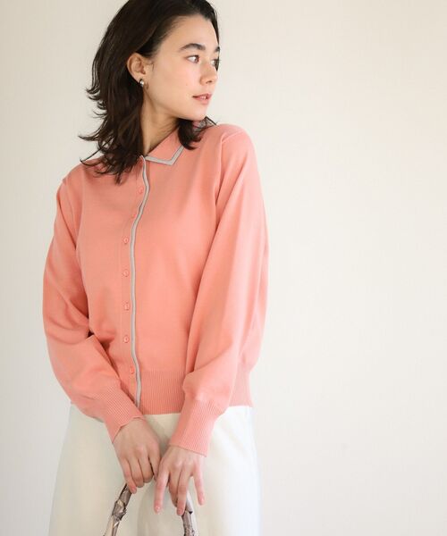 Green Parks(グリーンパークス)の「ここちニット衿付き配色プルオーバー(ニット/セーター・レディース・ピンク/ホワイト系その他2/ブルー/グレー/ブラック・FREE)」の8枚目の写真