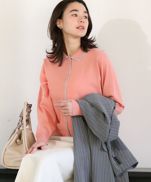 Green Parks(グリーンパークス)の「ここちニット衿付き配色プルオーバー(ニット/セーター・レディース・ピンク/ホワイト系その他2/ブルー/グレー/ブラック・FREE)」の11枚目の写真