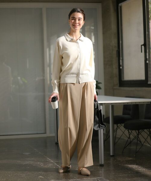 Green Parks(グリーンパークス)の「ここちニット衿付き配色プルオーバー(ニット/セーター・レディース・ピンク/ホワイト系その他2/ブルー/グレー/ブラック・FREE)」の12枚目の写真