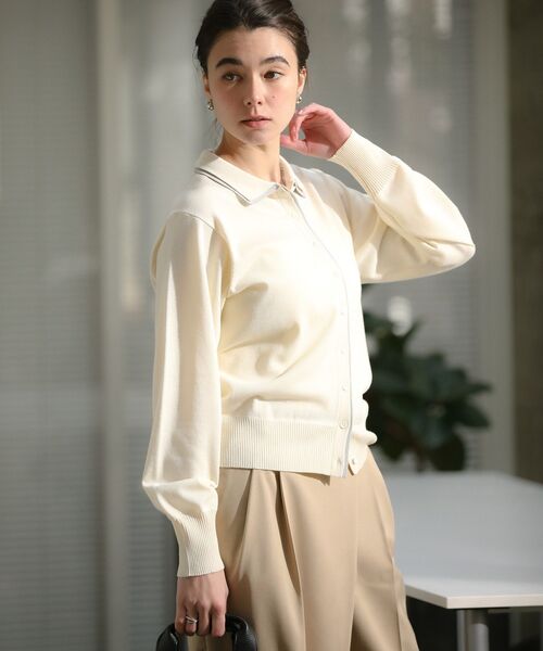 Green Parks(グリーンパークス)の「ここちニット衿付き配色プルオーバー(ニット/セーター・レディース・ピンク/ホワイト系その他2/ブルー/グレー/ブラック・FREE)」の14枚目の写真