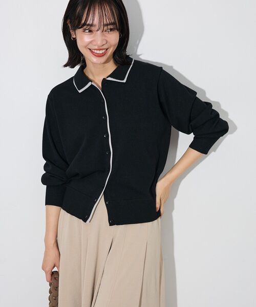 Green Parks(グリーンパークス)の「ここちニット衿付き配色プルオーバー(ニット/セーター・レディース・ピンク/ホワイト系その他2/ブルー/グレー/ブラック・FREE)」の18枚目の写真