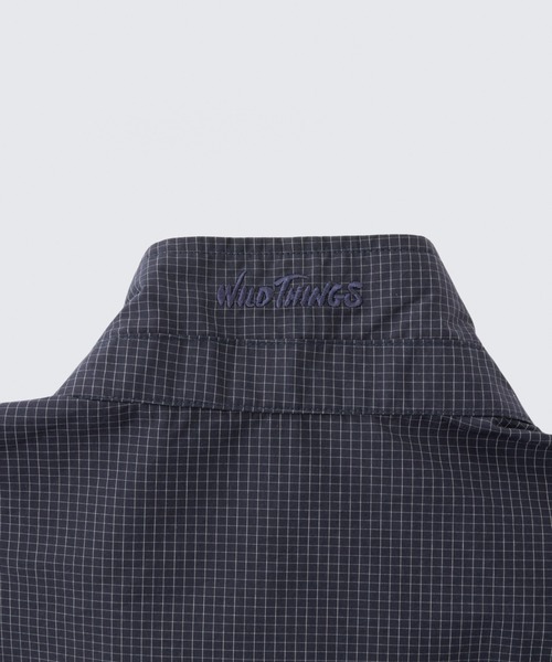 WILD THINGS（ワイルドシングス）の「スペースチェックスタンドアップジャケット│SPACE CHECK STAND UP JACKET（ナイロンジャケット・メンズ・ブルー/ナチュラル/ダークネイビー・M/S/L/XL）」の9枚目の写真