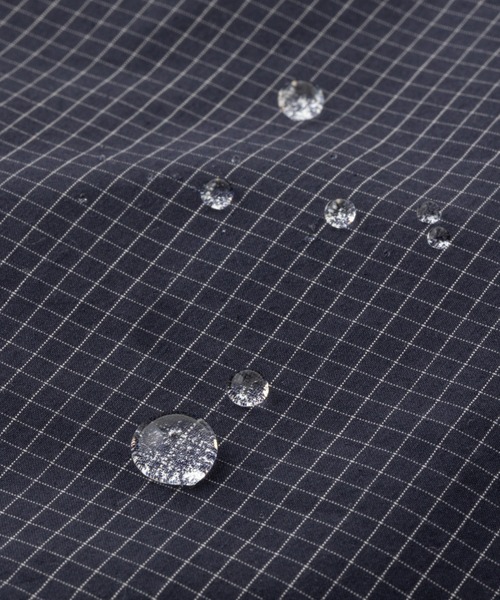 WILD THINGS（ワイルドシングス）の「スペースチェックスタンドアップジャケット│SPACE CHECK STAND UP JACKET（ナイロンジャケット・メンズ・ブルー/ナチュラル/ダークネイビー・M/S/L/XL）」の12枚目の写真