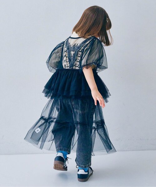 p.premier（ピードットプルミエ）の「チュールパフスリーブオーバートップス（その他トップス・キッズ・ピンク/レッド/イエロー/オフホワイト/ターコイズブルー/ブラック・80/90/100/110/120/130/140）」の8枚目の写真