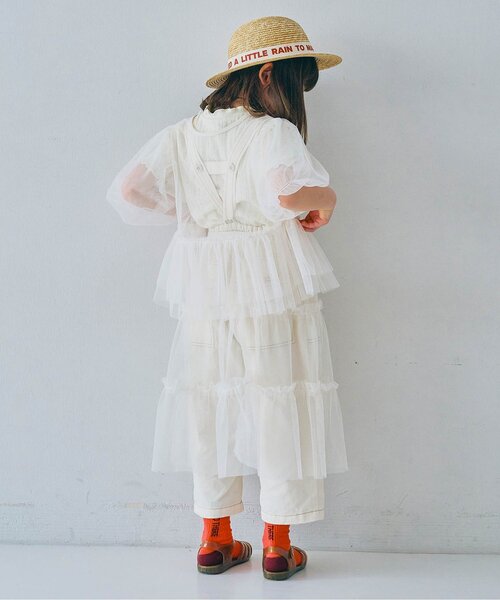 p.premier（ピードットプルミエ）の「チュールパフスリーブオーバートップス（その他トップス・キッズ・ピンク/レッド/イエロー/オフホワイト/ターコイズブルー/ブラック・80/90/100/110/120/130/140）」の10枚目の写真