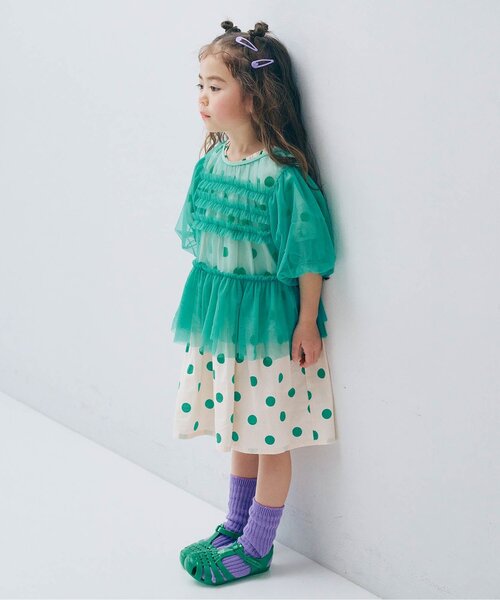 p.premier（ピードットプルミエ）の「チュールパフスリーブオーバートップス（その他トップス・キッズ・ピンク/レッド/イエロー/オフホワイト/ターコイズブルー/ブラック・80/90/100/110/120/130/140）」の16枚目の写真