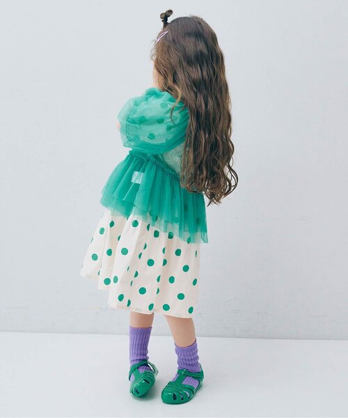 p.premier（ピードットプルミエ）の「チュールパフスリーブオーバートップス（その他トップス・キッズ・ピンク/レッド/イエロー/オフホワイト/ターコイズブルー/ブラック・80/90/100/110/120/130/140）」の17枚目の写真