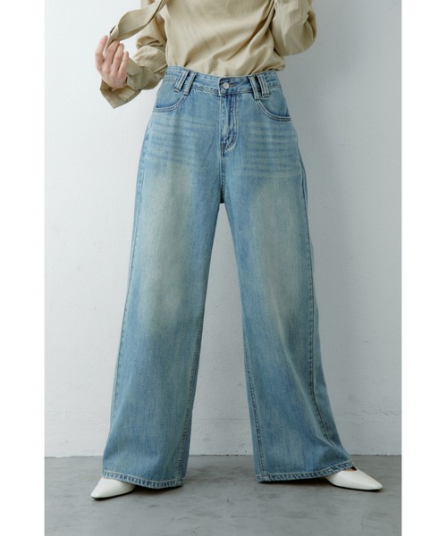 ANF.MUU（アンフムー）の「ダブルベルトループワイドデニム（デニムパンツ・レディース・ライトブルー/ベージュ・MEDIUM/SMALL）」の15枚目の写真