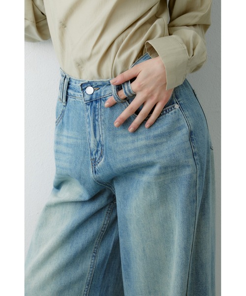 ANF.MUU（アンフムー）の「ダブルベルトループワイドデニム（デニムパンツ・レディース・ライトブルー/ベージュ・MEDIUM/SMALL）」の17枚目の写真