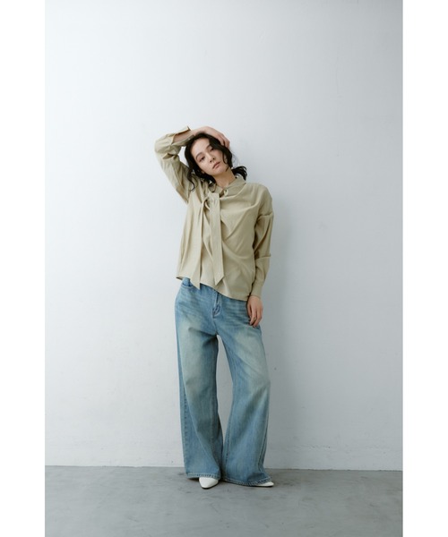 ANF.MUU（アンフムー）の「ダブルベルトループワイドデニム（デニムパンツ・レディース・ライトブルー/ベージュ・MEDIUM/SMALL）」の10枚目の写真