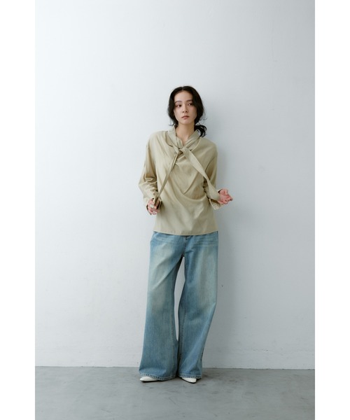 ANF.MUU（アンフムー）の「ダブルベルトループワイドデニム（デニムパンツ・レディース・ライトブルー/ベージュ・MEDIUM/SMALL）」の11枚目の写真