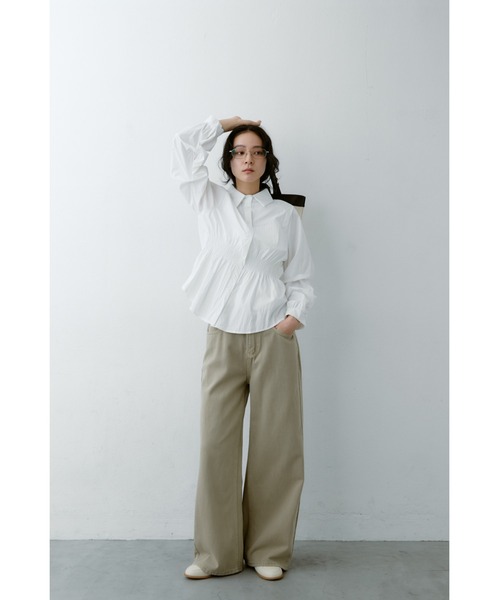 ANF.MUU（アンフムー）の「ダブルベルトループワイドデニム（デニムパンツ・レディース・ライトブルー/ベージュ・MEDIUM/SMALL）」の4枚目の写真
