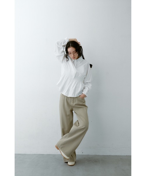 ANF.MUU（アンフムー）の「ダブルベルトループワイドデニム（デニムパンツ・レディース・ライトブルー/ベージュ・MEDIUM/SMALL）」の5枚目の写真