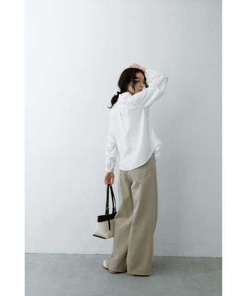 ANF.MUU（アンフムー）の「ダブルベルトループワイドデニム（デニムパンツ・レディース・ライトブルー/ベージュ・MEDIUM/SMALL）」の7枚目の写真