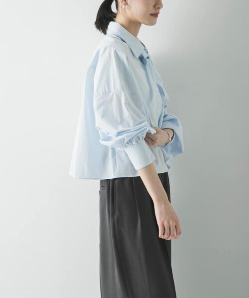 URBAN RESEARCH（アーバンリサーチ）の「スカーフ付きワイドショートシャツ（シャツ/ブラウス・レディース・ブルー系その他/ストライプ・FREE）」の3枚目の写真