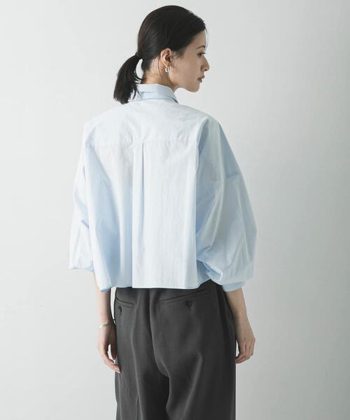 URBAN RESEARCH（アーバンリサーチ）の「スカーフ付きワイドショートシャツ（シャツ/ブラウス・レディース・ブルー系その他/ストライプ・FREE）」の5枚目の写真