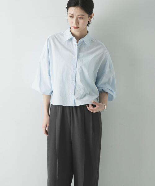 URBAN RESEARCH（アーバンリサーチ）の「スカーフ付きワイドショートシャツ（シャツ/ブラウス・レディース・ブルー系その他/ストライプ・FREE）」の9枚目の写真