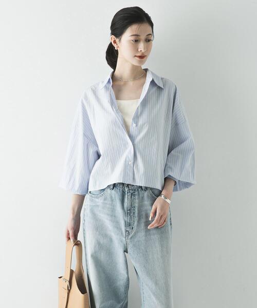 URBAN RESEARCH（アーバンリサーチ）の「スカーフ付きワイドショートシャツ（シャツ/ブラウス・レディース・ブルー系その他/ストライプ・FREE）」の19枚目の写真