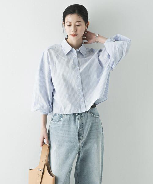 URBAN RESEARCH（アーバンリサーチ）の「スカーフ付きワイドショートシャツ（シャツ/ブラウス・レディース・ブルー系その他/ストライプ・FREE）」の22枚目の写真