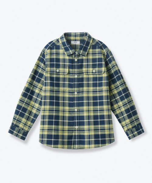 MUSINSA STANDARD KIDS（ムシンサスタンダードキッズ）の「リラックスドツーポケットチェックシャツ[ペイルグリーン]（シャツ/ブラウス・レディース・その他・110/120/130/140/150）」の2枚目の写真