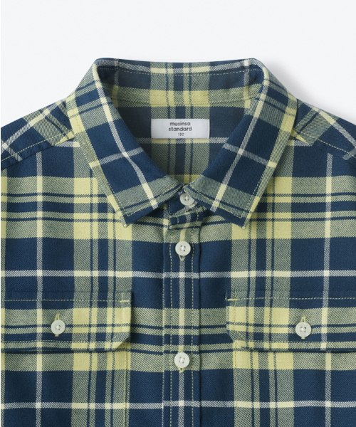 MUSINSA STANDARD KIDS（ムシンサスタンダードキッズ）の「リラックスドツーポケットチェックシャツ[ペイルグリーン]（シャツ/ブラウス・レディース・その他・110/120/130/140/150）」の4枚目の写真