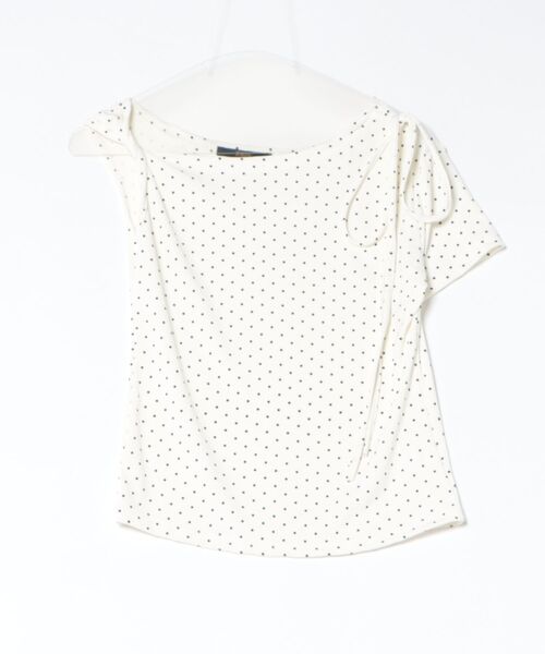 Ritzy(リッツィー)の「ドット柄アシンメトリーノースリーブトップス(Tシャツ/カットソー・レディース・ブラック/ベージュ・M)」の17枚目の写真