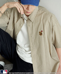 PUBLUX | PUBLUX/パブリュクス 別注MLB ワンポイント刺繍 ハーフスリーブ ビッグシャツ　限定展開(シャツ/ブラウス)