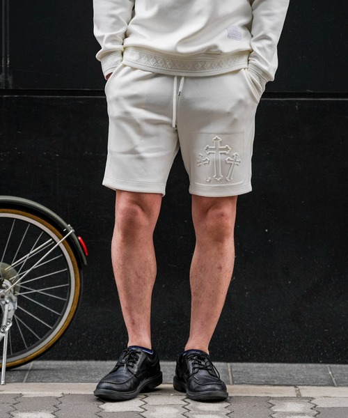 adamsJUGGLER(アダムスジャグラー)の「RTEG S/クロススウェットショートパンツ(その他パンツ・メンズ・ホワイト/ブラック・S/L/XL/M)」の1枚目の写真