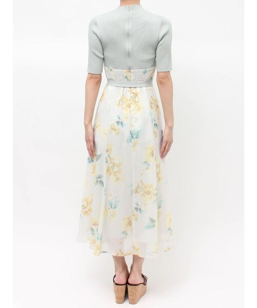 MERCURYDUO（マーキュリーデュオ）の「花柄ドッキングハーフスリーブワンピース（ワンピース・レディース・ミント/ブラック・MEDIUM/SMALL）」の14枚目の写真