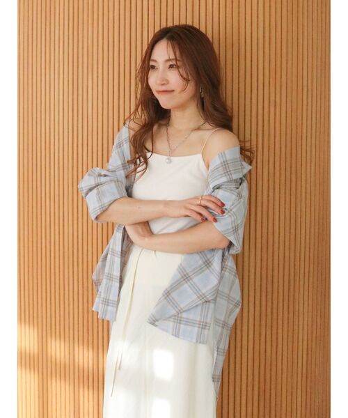 Ungrid（アングリッド）の「チェックルーズシャツ（シャツ/ブラウス・レディース・ベージュ/ブルー・FREE）」の13枚目の写真