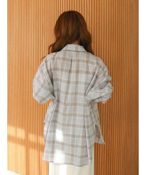 Ungrid（アングリッド）の「チェックルーズシャツ（シャツ/ブラウス・レディース・ベージュ/ブルー・FREE）」の14枚目の写真