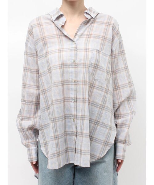 Ungrid（アングリッド）の「チェックルーズシャツ（シャツ/ブラウス・レディース・ベージュ/ブルー・FREE）」の17枚目の写真