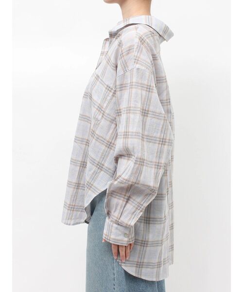 Ungrid（アングリッド）の「チェックルーズシャツ（シャツ/ブラウス・レディース・ベージュ/ブルー・FREE）」の18枚目の写真