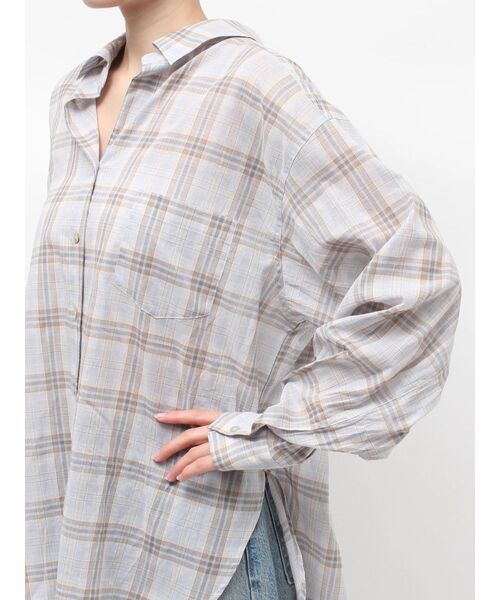 Ungrid（アングリッド）の「チェックルーズシャツ（シャツ/ブラウス・レディース・ベージュ/ブルー・FREE）」の21枚目の写真