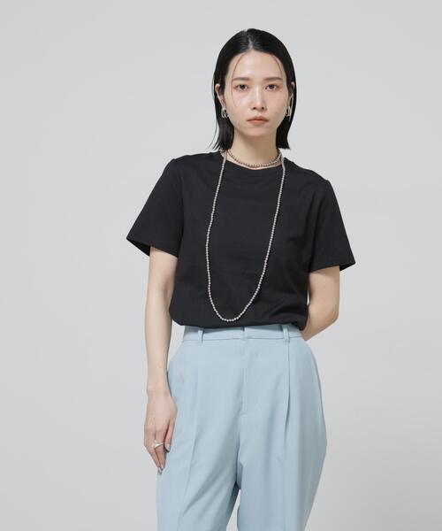 NANO universe（ナノユニバース）の「Anti Soaked(R) 汗染み防止クルーネックTシャツ（Tシャツ/カットソー・レディース・トップグレー/ブラック/ホワイト/チャコール・S/M/L）」の15枚目の写真