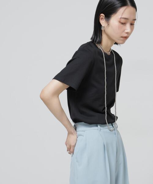 NANO universe（ナノユニバース）の「Anti Soaked(R) 汗染み防止クルーネックTシャツ（Tシャツ/カットソー・レディース・トップグレー/ブラック/ホワイト/チャコール・S/M/L）」の16枚目の写真