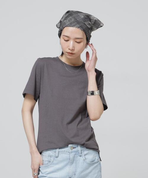 NANO universe(ナノユニバース)の「Anti Soaked(R) 汗染み防止クルーネックTシャツ(Tシャツ/カットソー・レディース・トップグレー/ブラック/ホワイト/チャコール・S/M/L)」の18枚目の写真