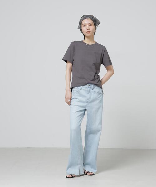 NANO universe(ナノユニバース)の「Anti Soaked(R) 汗染み防止クルーネックTシャツ(Tシャツ/カットソー・レディース・トップグレー/ブラック/ホワイト/チャコール・S/M/L)」の19枚目の写真